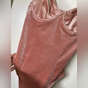 Small velvet coral bodysuit